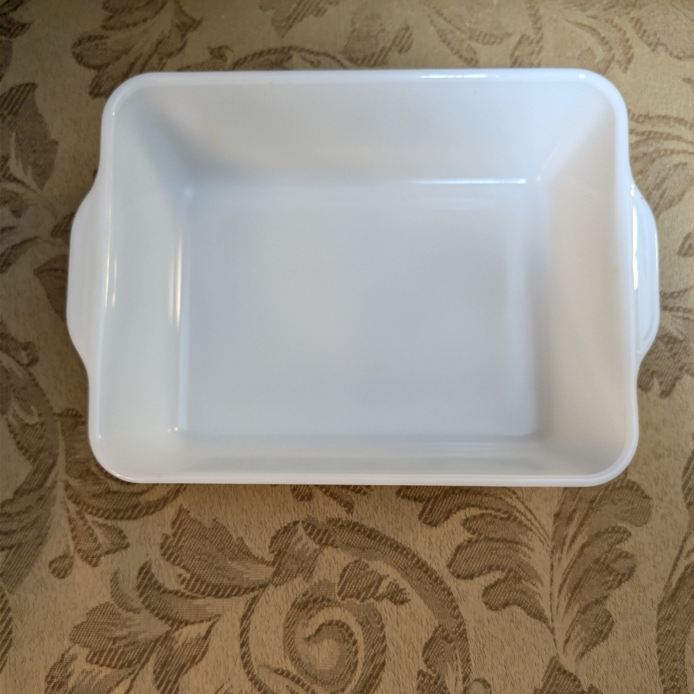 Vintage Pyrex Verde Square Flowers Rectangular Baker - Picture 2 of 6